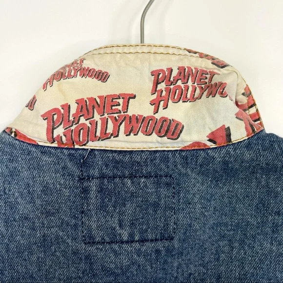 VINTAGE Planet Hollywood Las Vegas Unisex Embroidered Jean Jacket Size XL - Picture 12 of 14